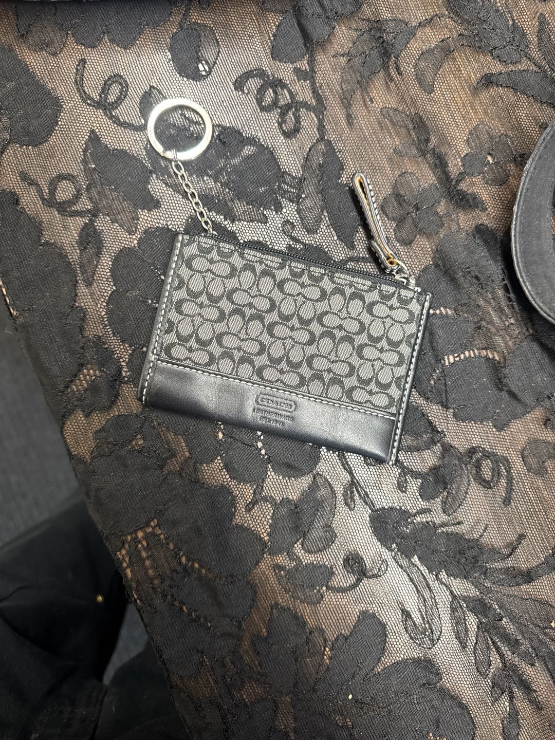 Coach Soho Signature Buckle Flap Bag Black/Grey Canvas 6818 13