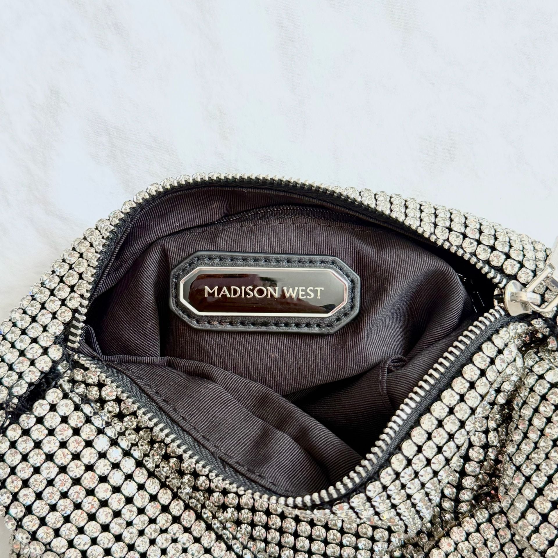 Madison West Rhinestone Knotted Handle Hobo Bag 3