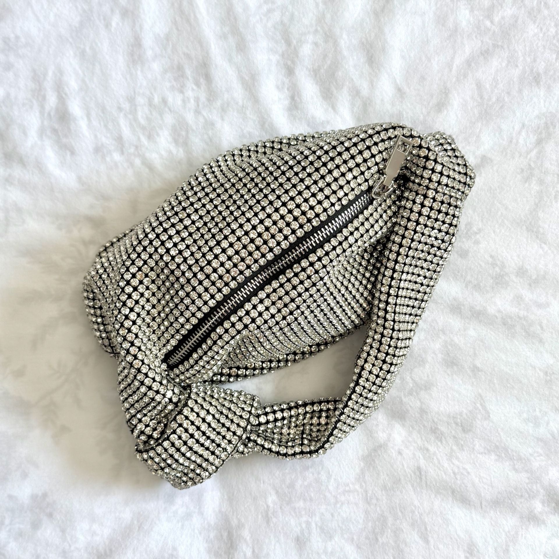Madison West Rhinestone Knotted Handle Hobo Bag 4
