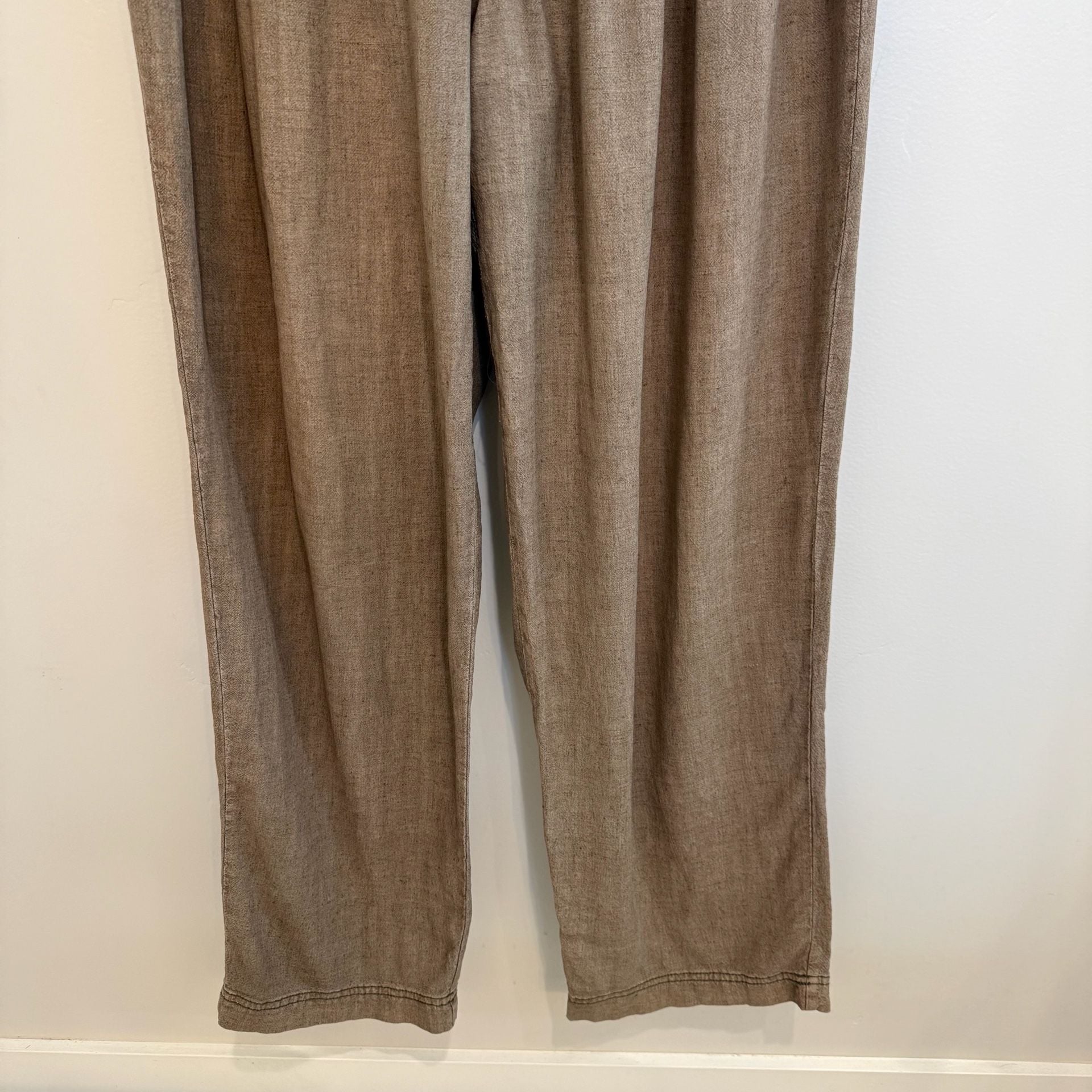 Free People Pleated Wide Leg Linen Blend Trousers Size 10 6
