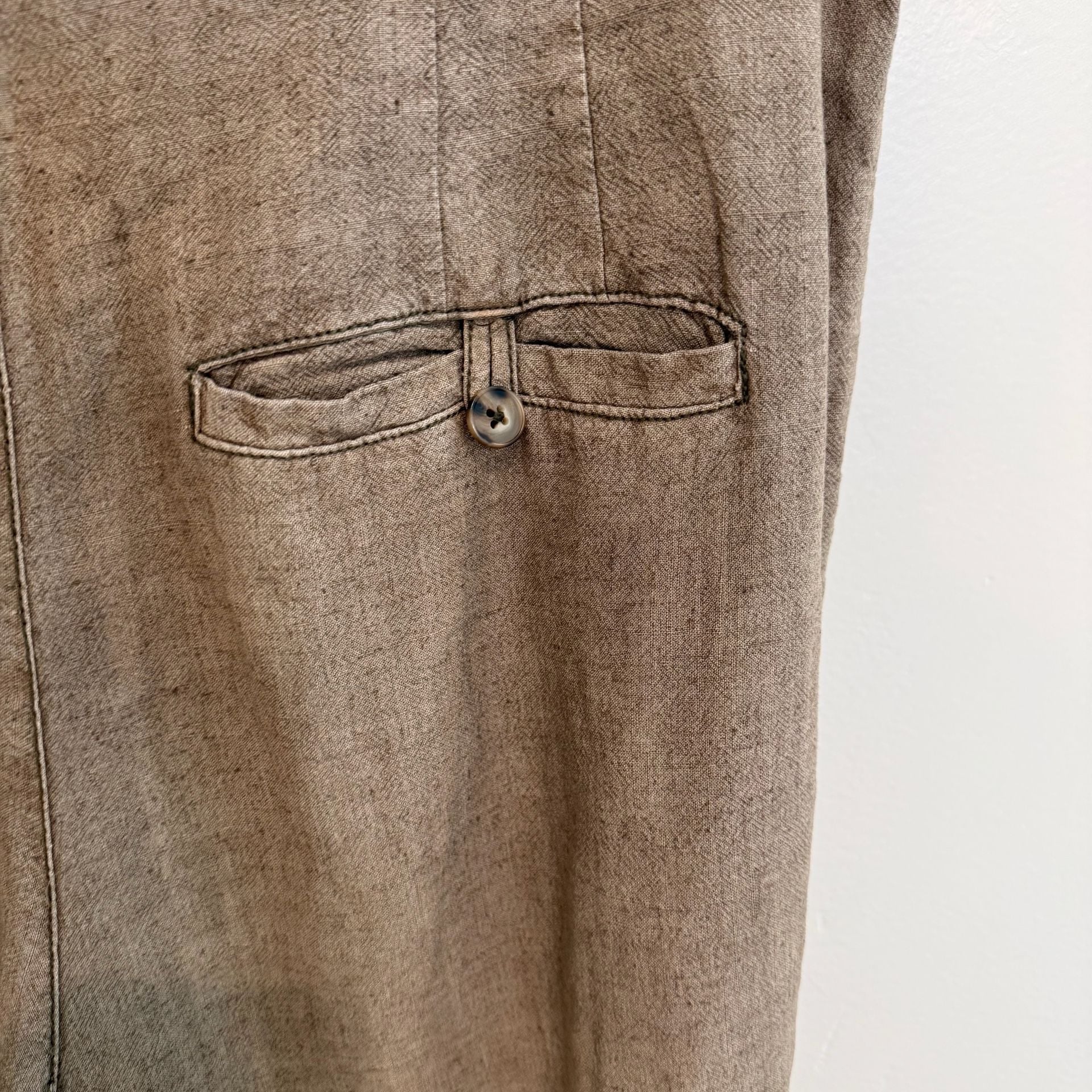 Free People Pleated Wide Leg Linen Blend Trousers Size 10 7