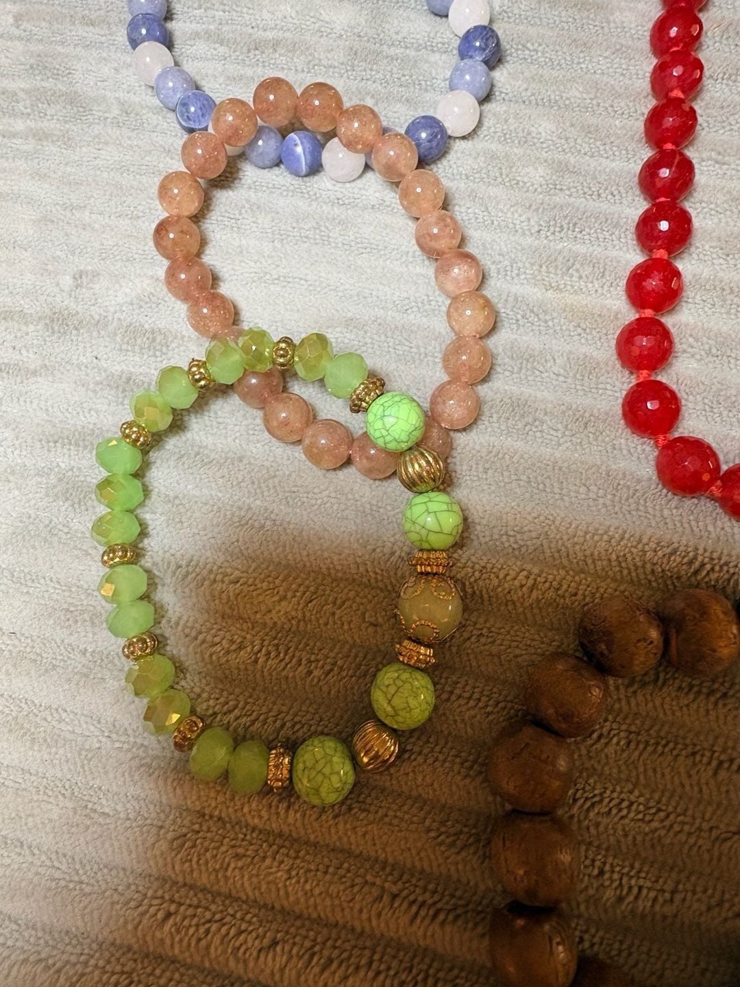 Beaded Jewelry Lot Wooden and Stone Necklaces and Bracelets 7