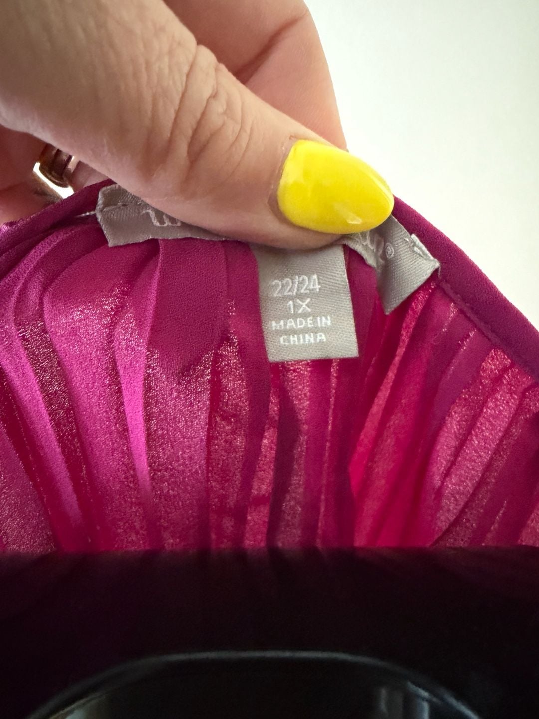 Woman Within Fuchsia Pleated Studded V-Neck Tunic Blouse Size 1X (22/24) 5