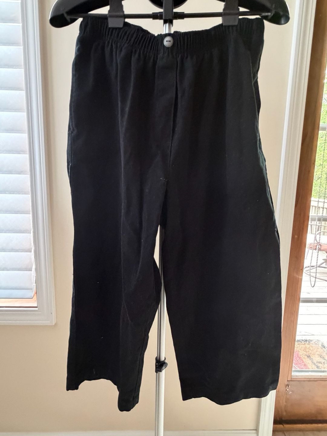 Woman Within Black Elastic Waist Straight Leg Pants Size 18W 2