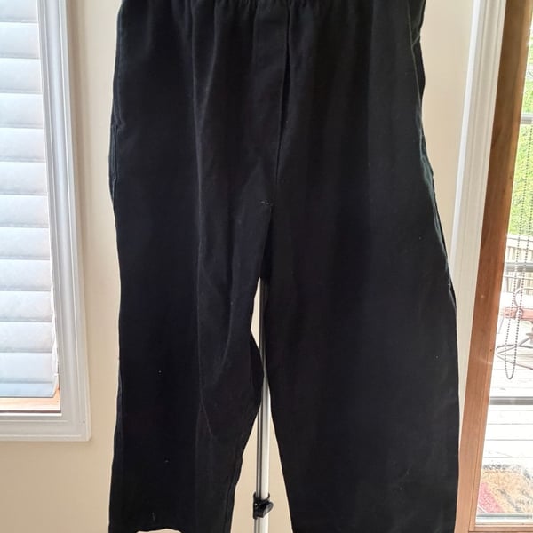 Woman Within Black Elastic Waist Straight Leg Pants Size 18W