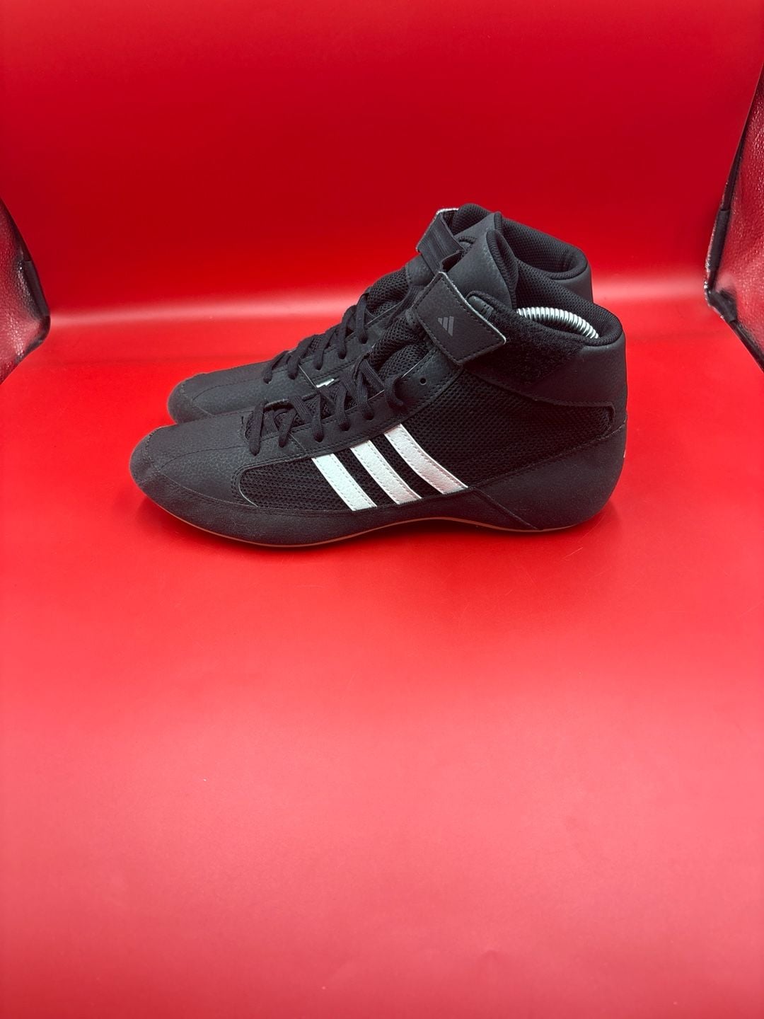 Adidas HVC 2 Wrestling Shoes Black White Gum Size 9.5 1