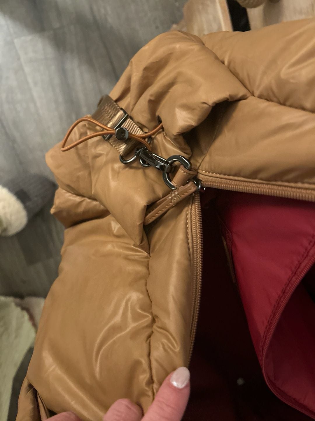 Caraa Large Cloud Tote Bag in Tan Vegan Nylon 6