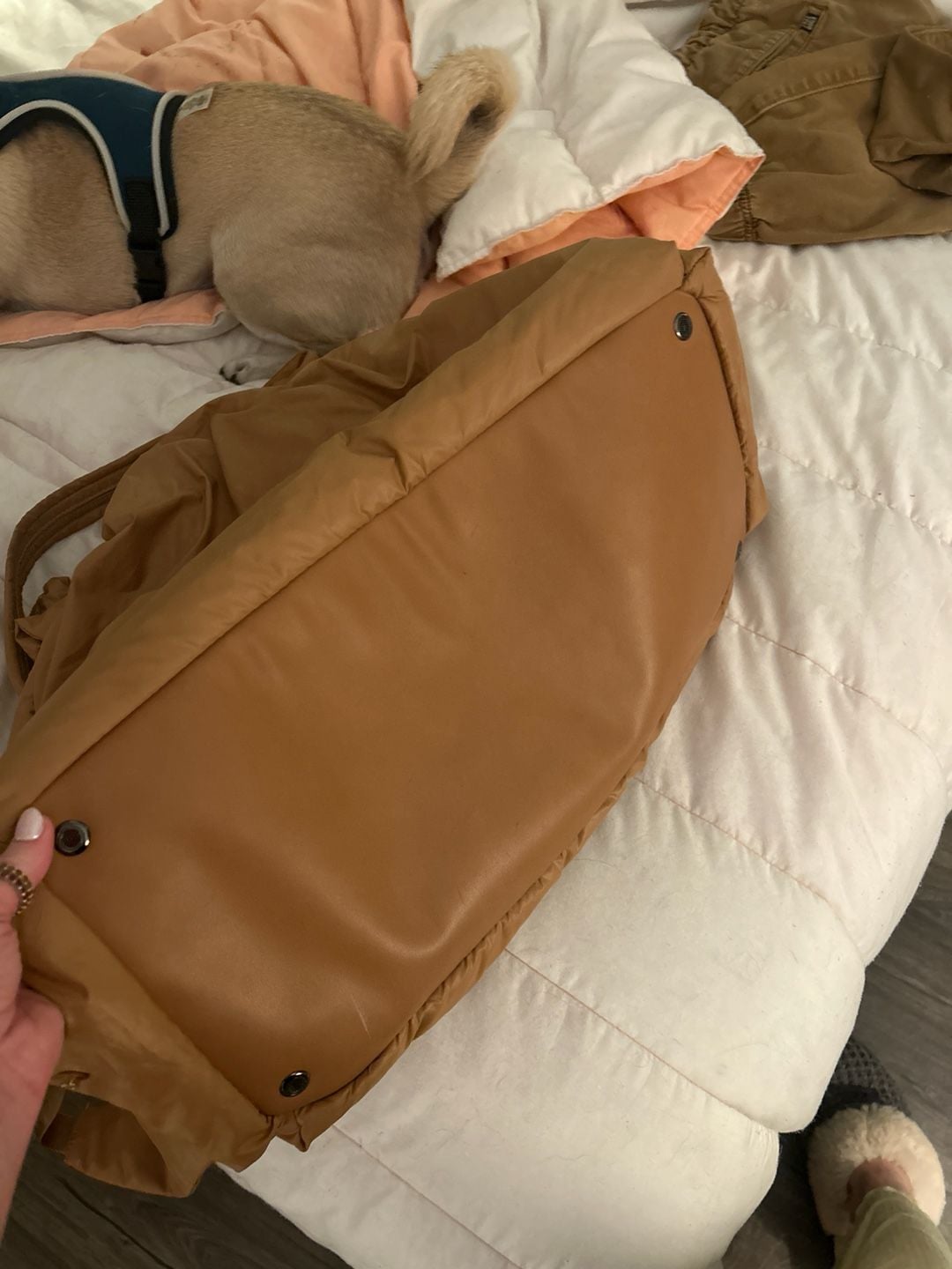 Caraa Large Cloud Tote Bag in Tan Vegan Nylon 10