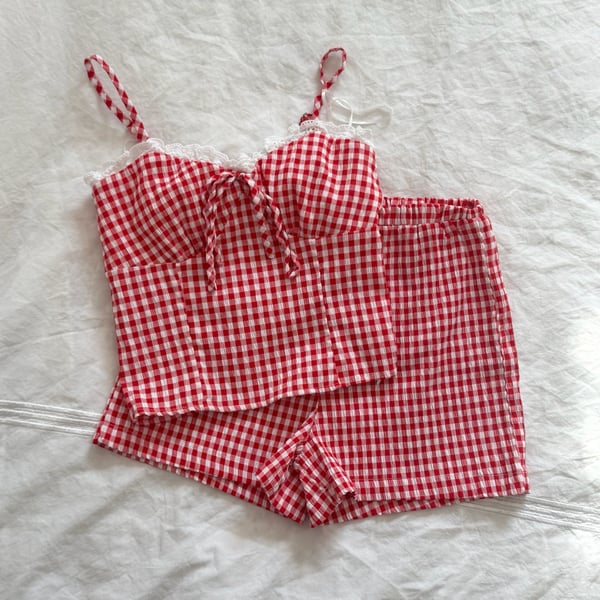 Gingham Two Piece Set