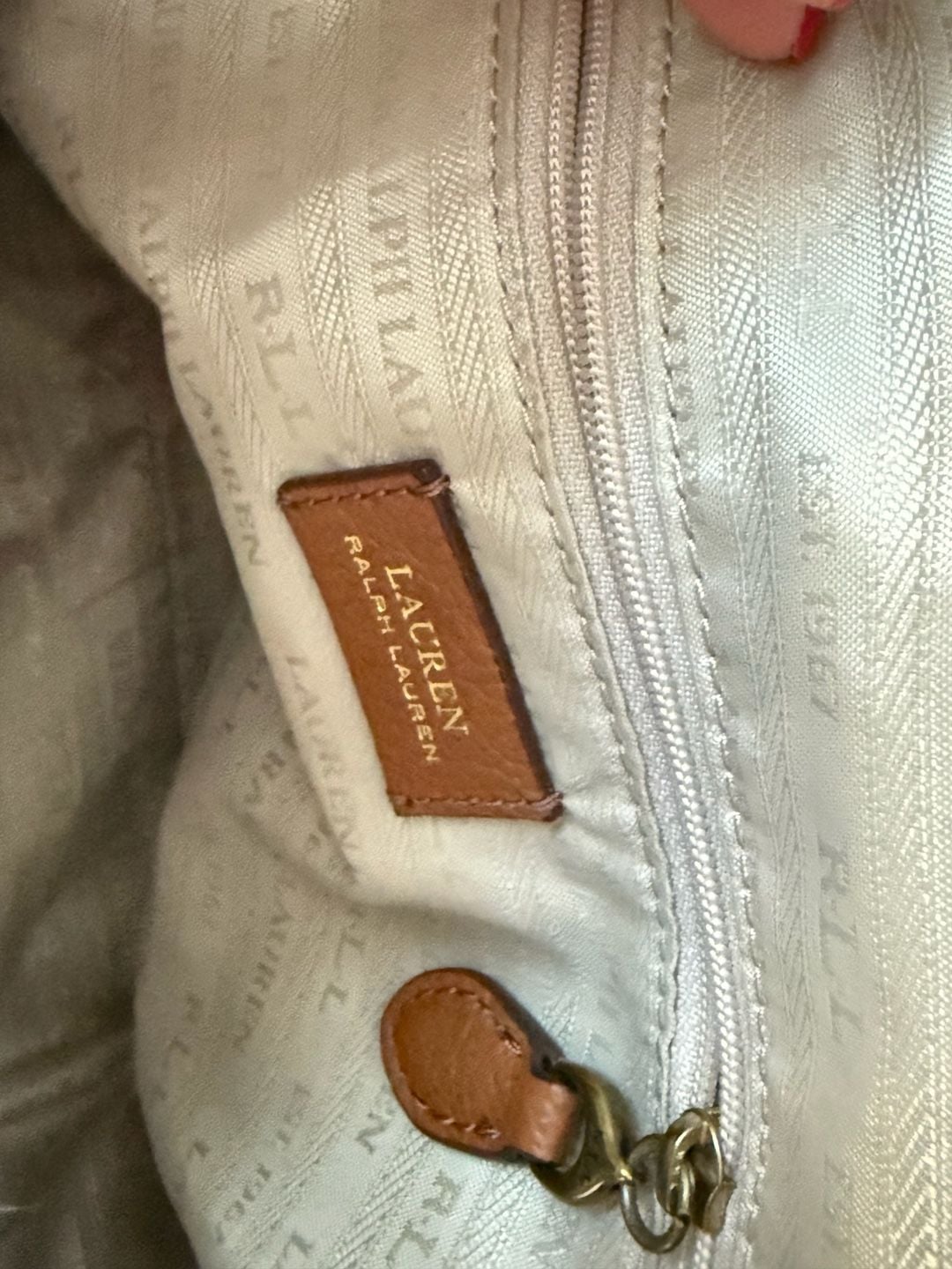 Lauren Ralph Lauren Pebbled Leather Backpack in Tan/Brown 7