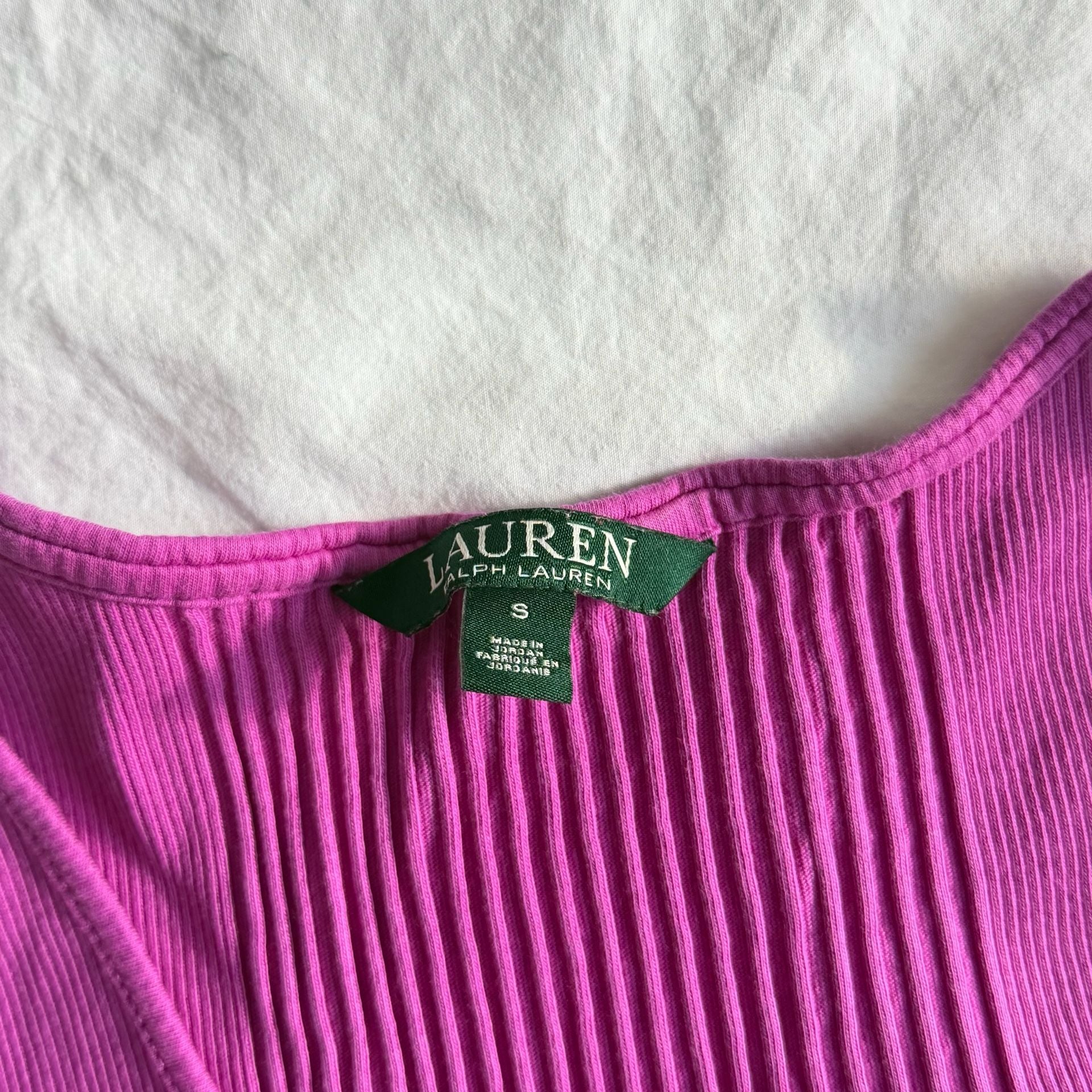 Lauren Ralph Lauren Purple Ribbed Henley Tank Top Size S 3