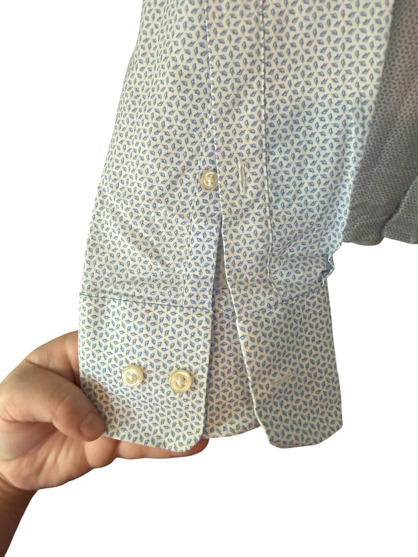 Peter Millar Summer Comfort Blue Diamond Print Performance Shirt Size XL 6