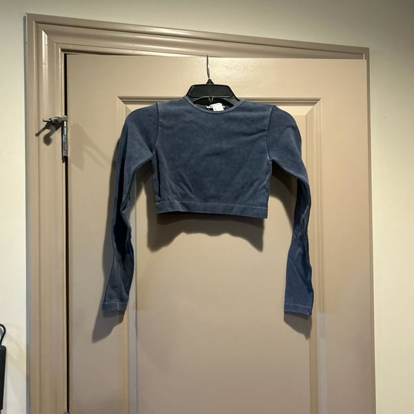 Zara Limitless Contour Collection Ribbed Long Sleeve Crop Top Size M-L