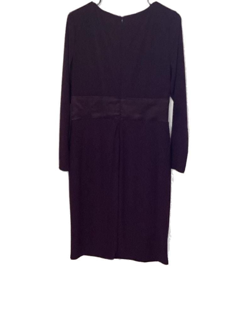 Lauren Ralph Lauren Purple Faux Wrap Sheath Dress with Satin Waist Size 8 4