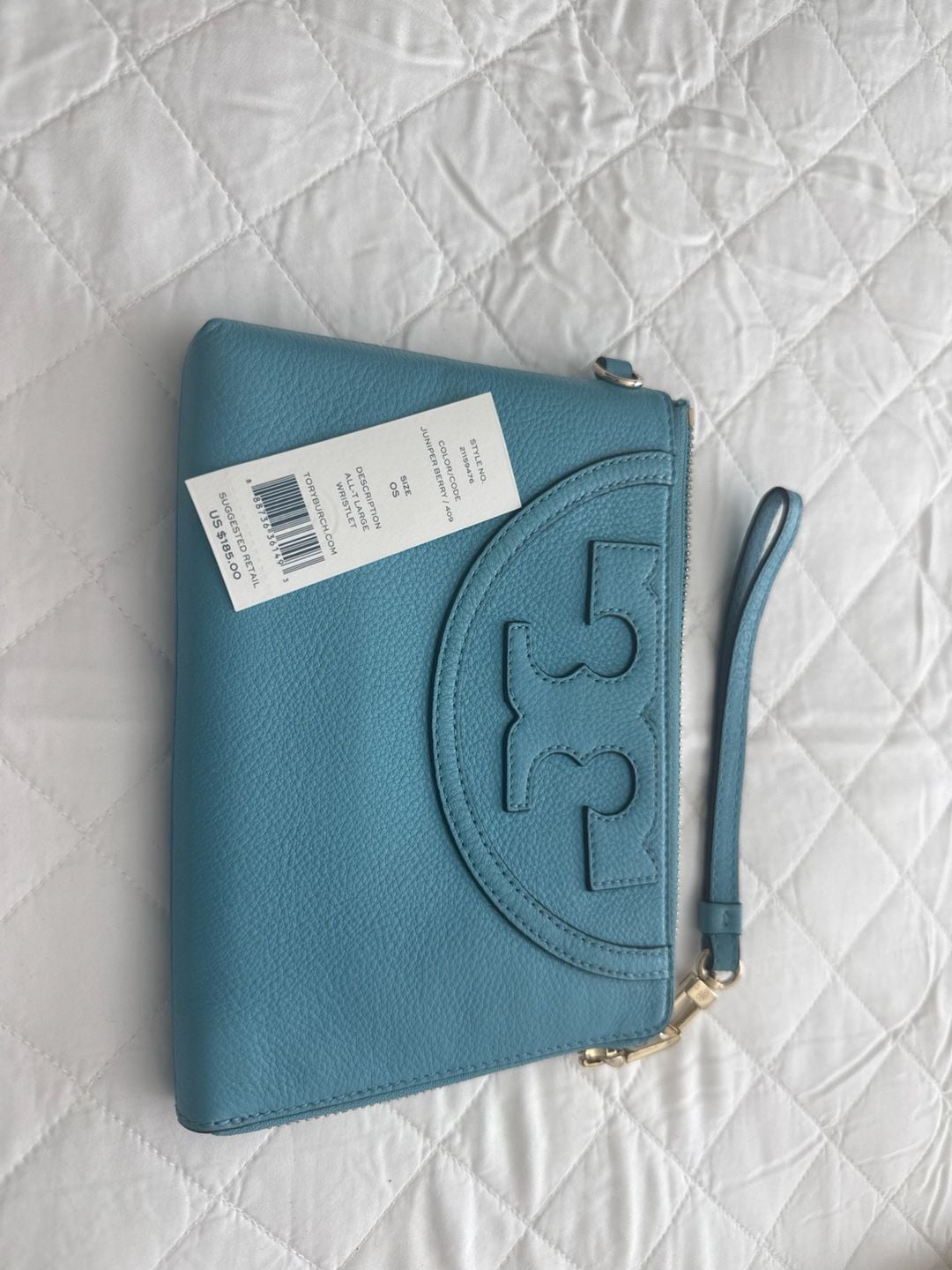 Tory Burch All-T Large Wristlet Juniper Berry OS 2