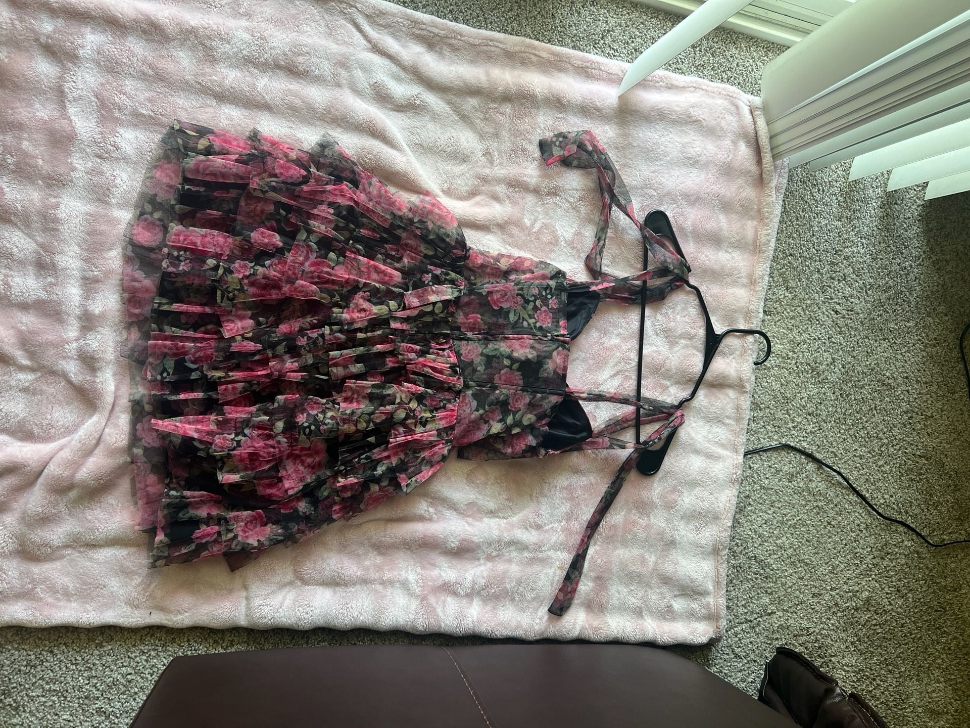 For Love & Lemons Gardenia Tiered Tulle Floral Mini Dress 2