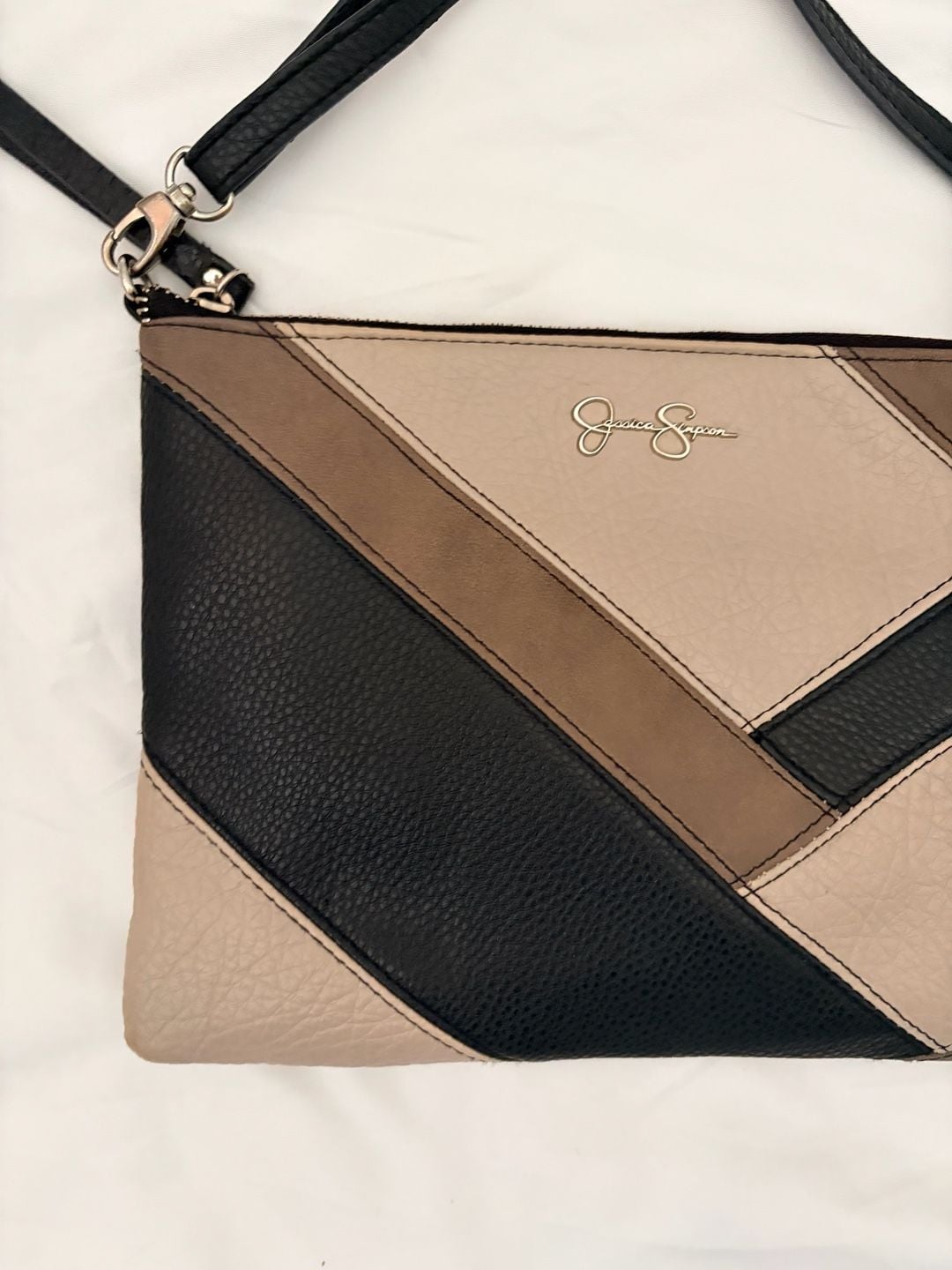 Jessica Simpson Colorblock Tassel Crossbody Wristlet Bag 3