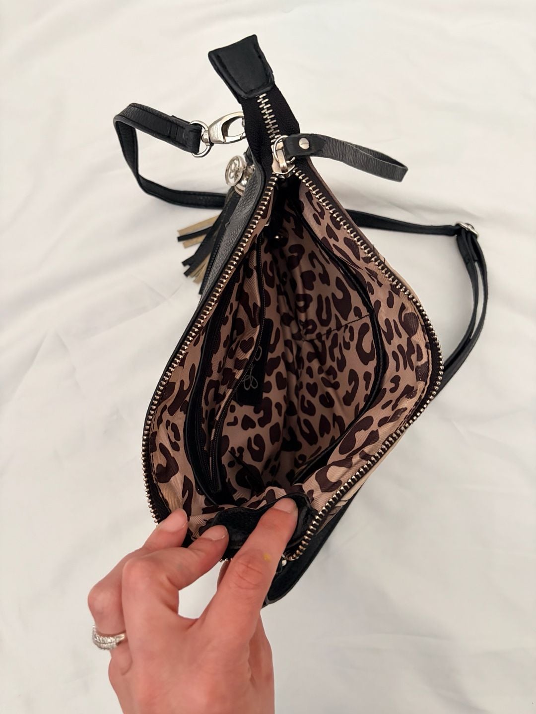 Jessica Simpson Colorblock Tassel Crossbody Wristlet Bag 7