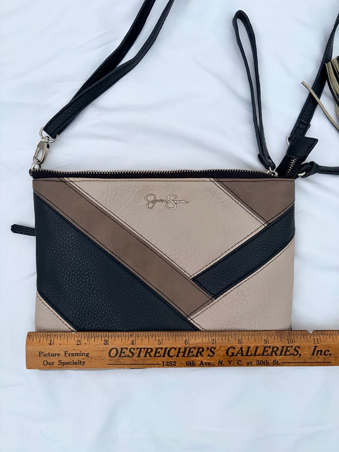 Jessica Simpson Colorblock Tassel Crossbody Wristlet Bag 9