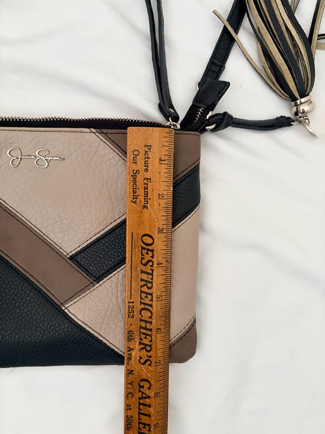 Jessica Simpson Colorblock Tassel Crossbody Wristlet Bag 10