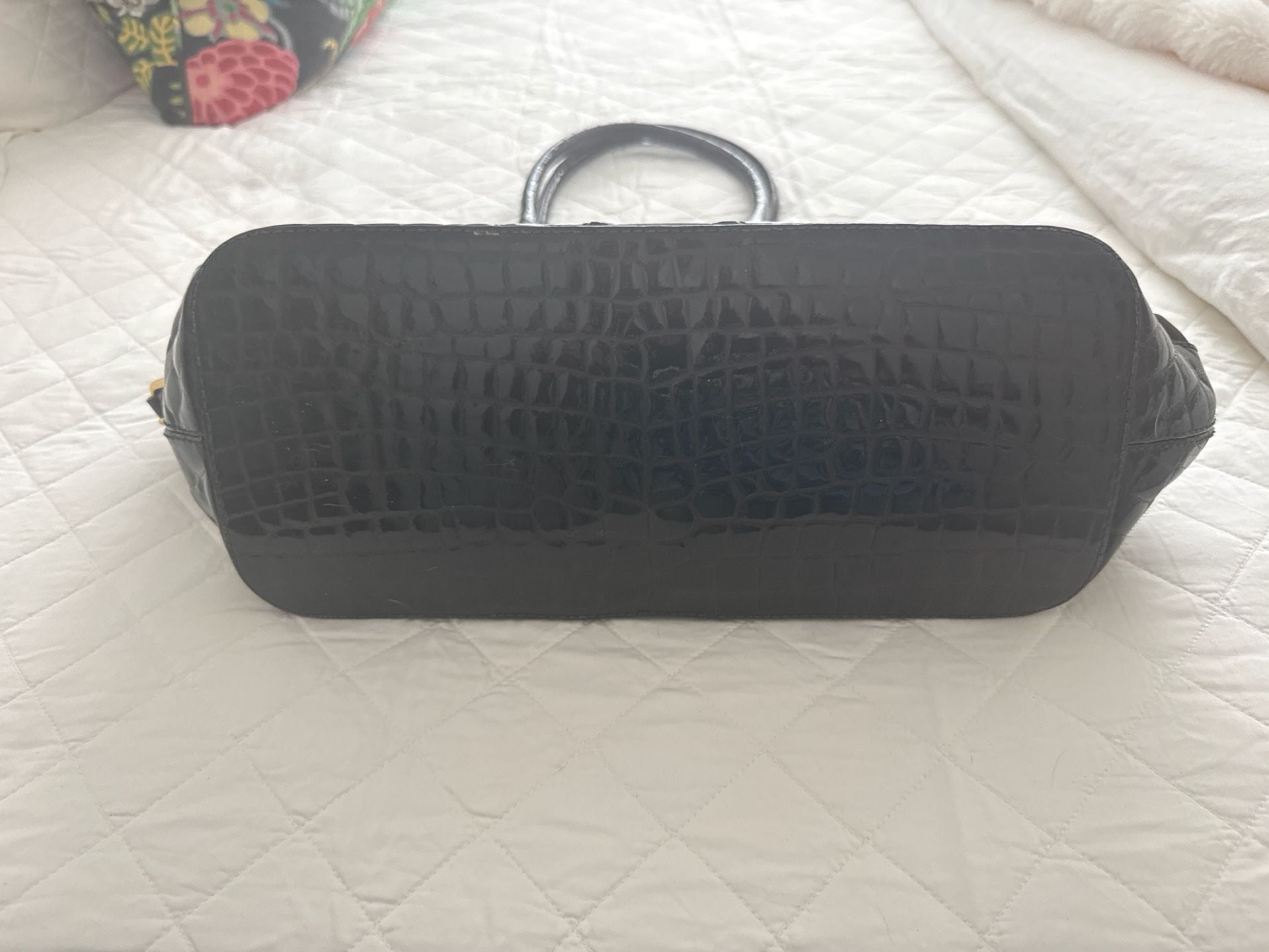 Tory Burch Large Ella Nylon and Croc-Embossed Leather Tote Bag Brown 3