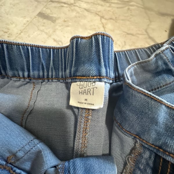 Good Hart Light Wash Pull-On Denim Utility Pants Size M