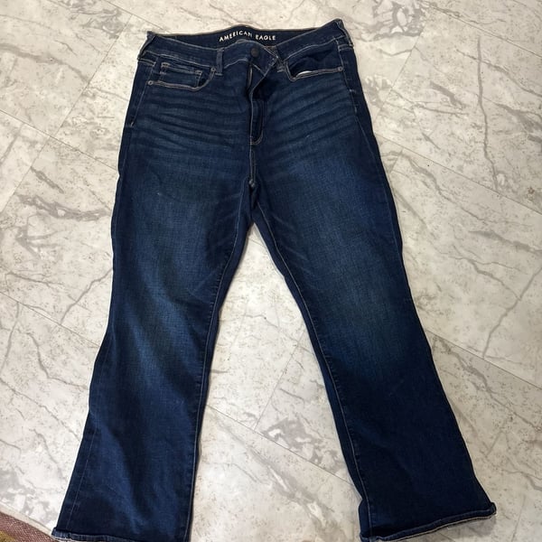 American Eagle High-Rise Skinny Kick Jeans Size 14 X-Short Dark Wash