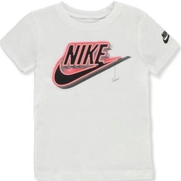 Nike Boys' Neon Logo T-Shirt - White Size 4T