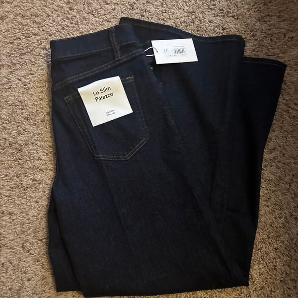 FRAME Le Pixie Slim Palazzo High Rise Wide Leg Jeans Rinse Size 30