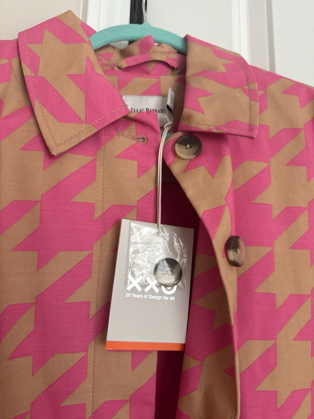 Isaac Mizrahi for Target 20 Years of Design for All Pink Houndstooth Trench Coat 3