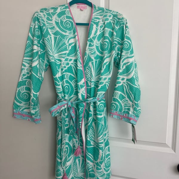 Lilly Pulitzer Clammies 'N' Jammies Terry Robe Size S