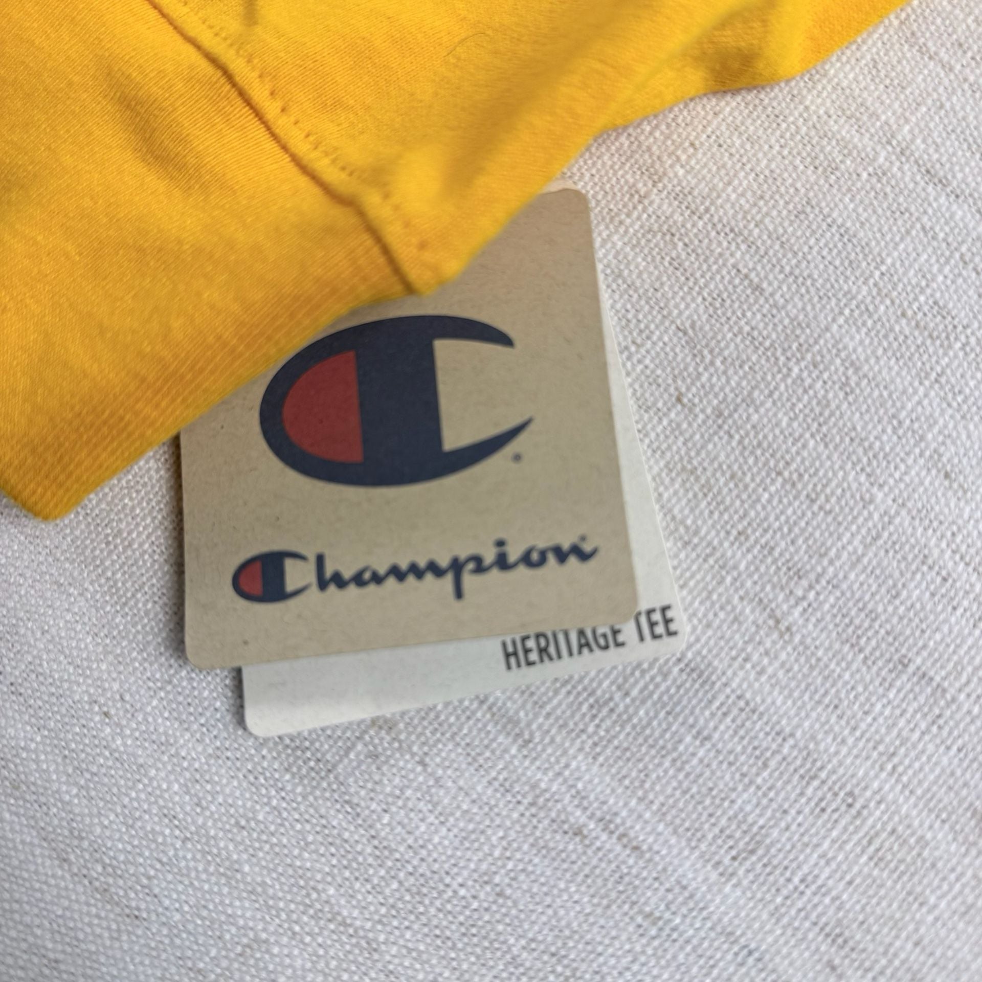 Champion Heritage Long Sleeve Script Logo T-Shirt Yellow 2XL 7