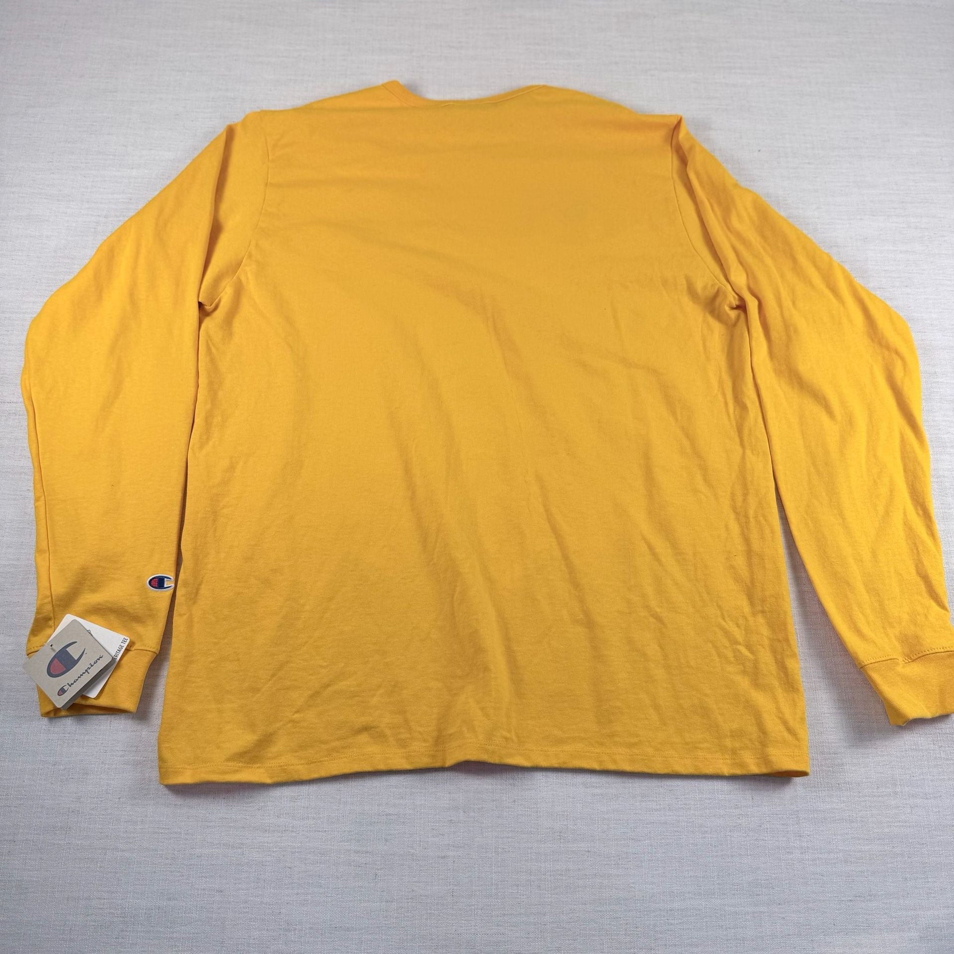 Champion Heritage Long Sleeve Script Logo T-Shirt Yellow 2XL 8