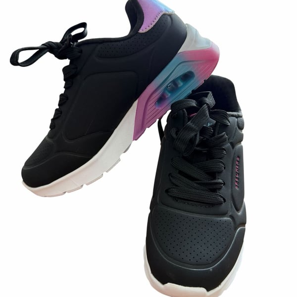 New! Skechers Kids Girls Uno Lite-Metallic Blast Sneakers sz 13