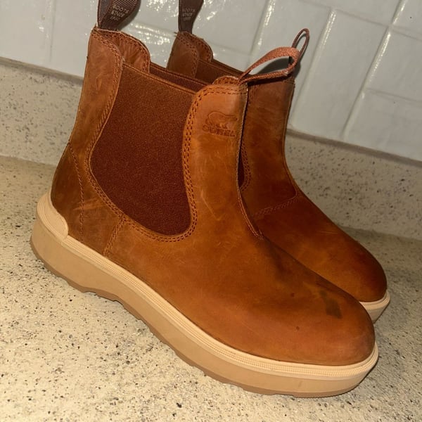 Sorel Hi-Line Chelsea Boots Women's Size 9 Brown Leather