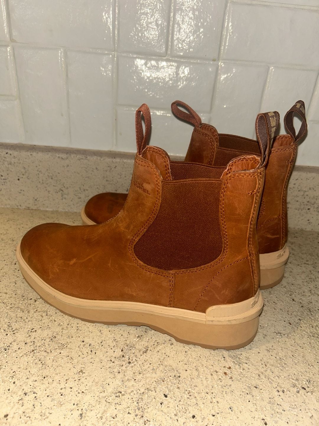 Sorel Hi-Line Chelsea Boots Women's Size 9 Brown Leather 4