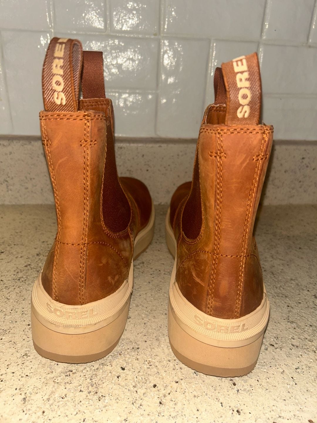 Sorel Hi-Line Chelsea Boots Women's Size 9 Brown Leather 5