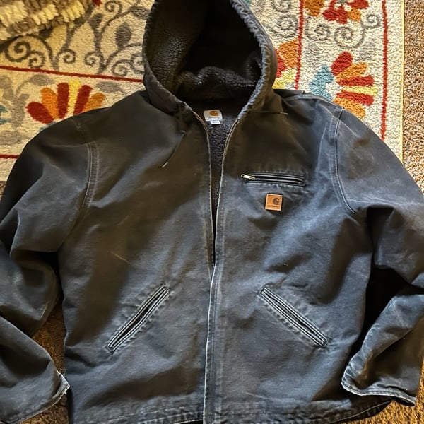 Carhartt Bartlett Sherpa-Lined Washed Duck Hooded Jacket Size 2XL
