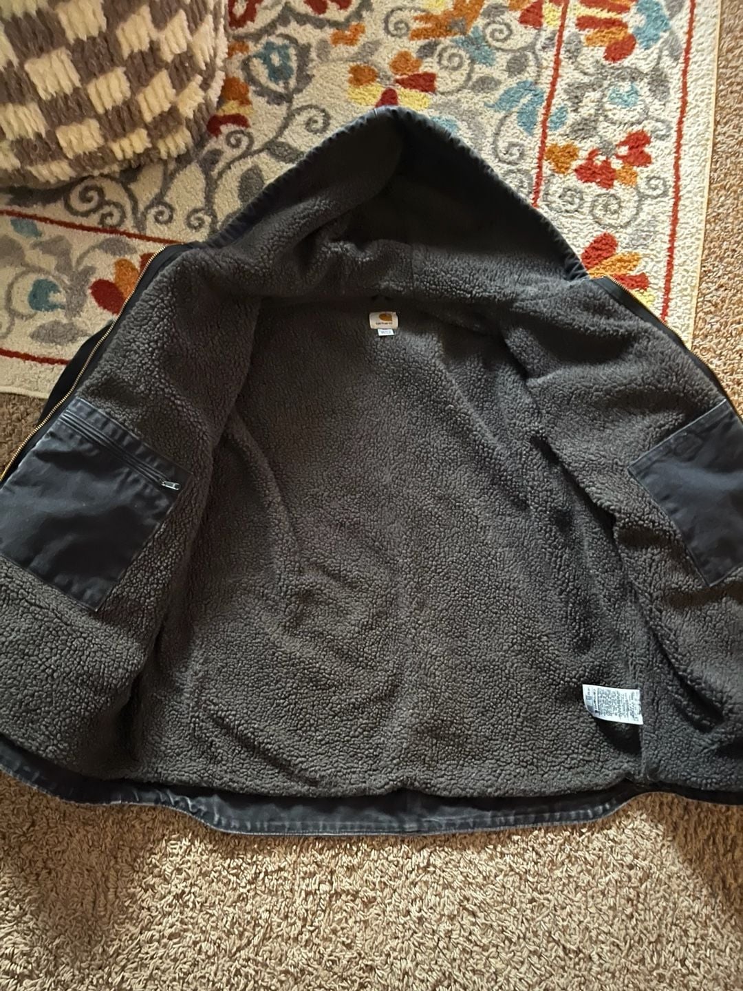 Carhartt Bartlett Sherpa-Lined Washed Duck Hooded Jacket Size 2XL 4