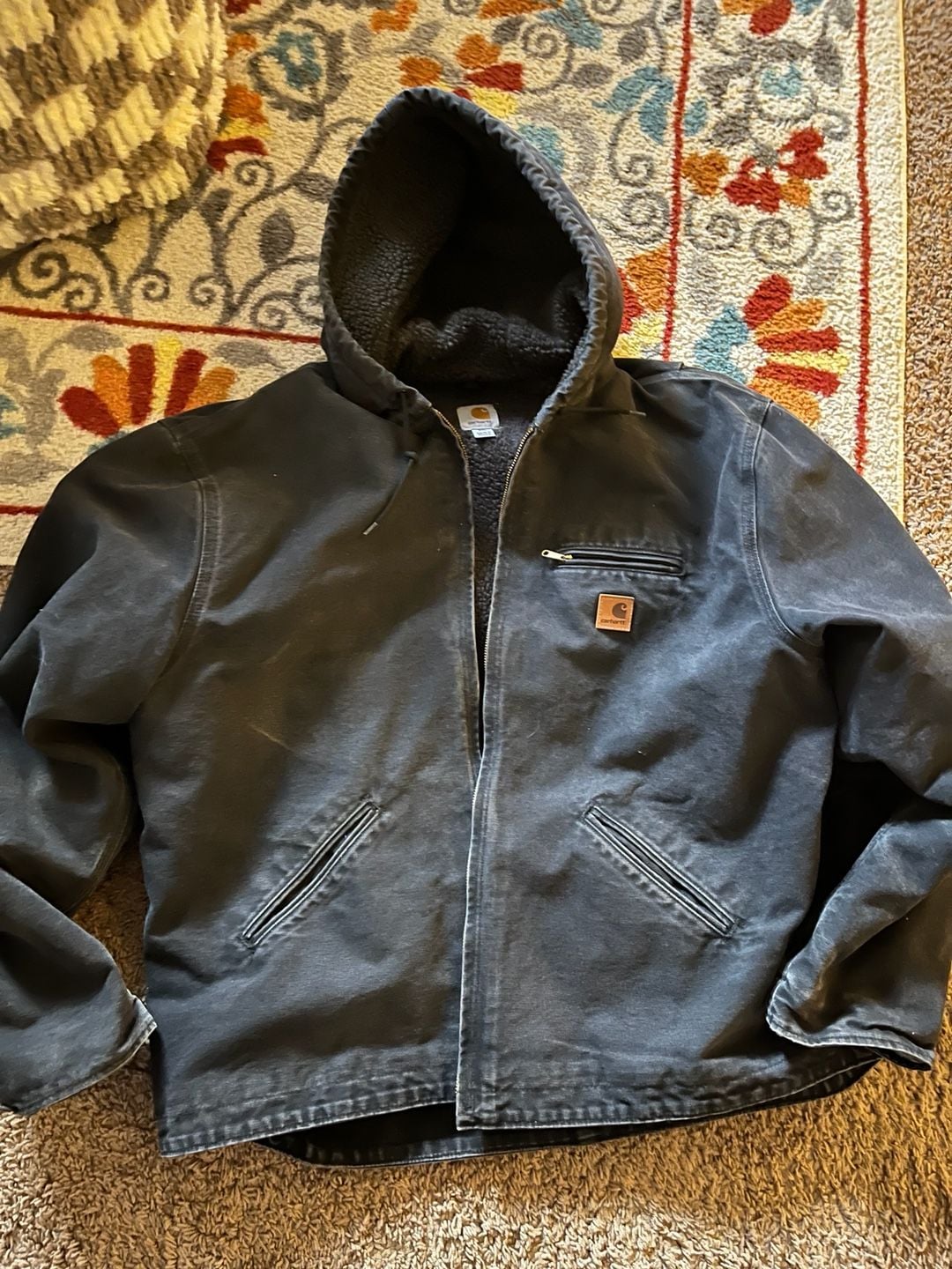 Carhartt Bartlett Sherpa-Lined Washed Duck Hooded Jacket Size 2XL 12