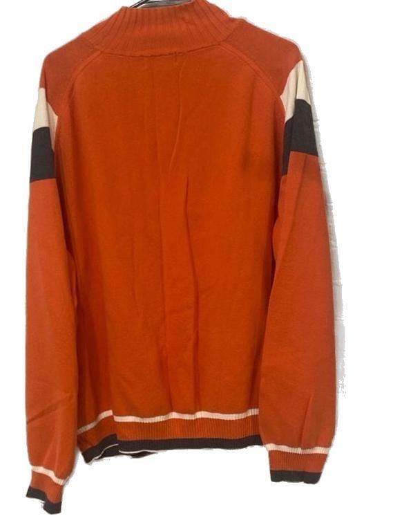 Eddie Bauer Men's Orange Colorblock 1/4 Zip Cotton Sweater Size XXL 4