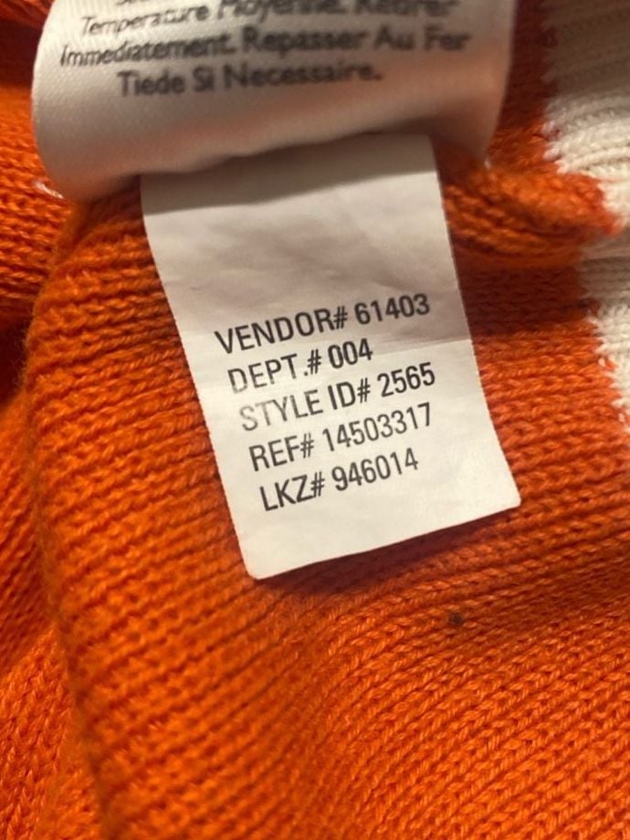 Eddie Bauer Men's Orange Colorblock 1/4 Zip Cotton Sweater Size XXL 6