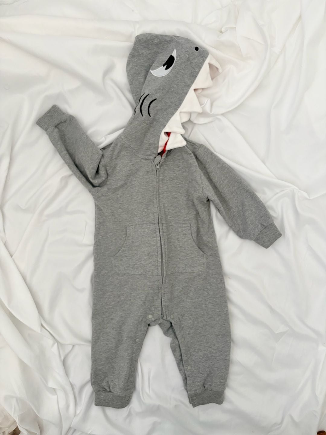 PatPat Baby Shark Hooded Romper Jumpsuit Size 90 2