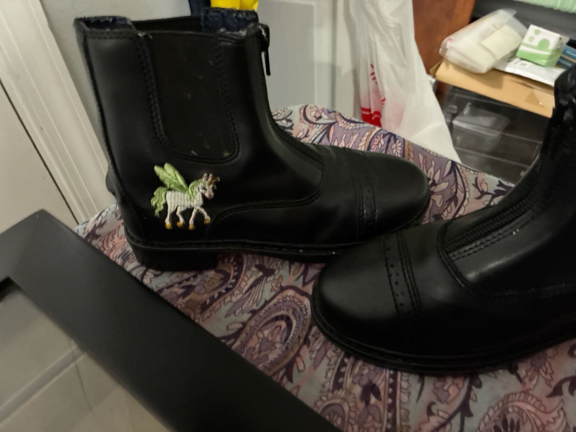 TuffRider Children's Unicorn Starter Front Zip Paddock Boots 3