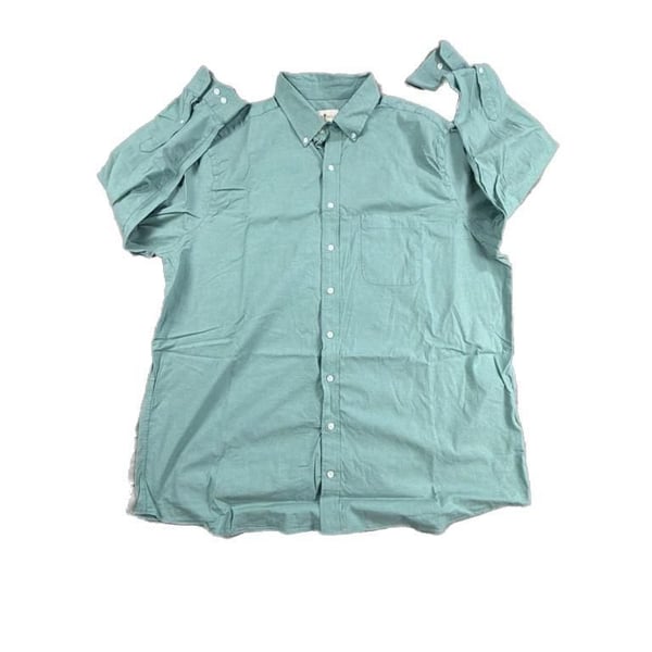 Oak Hill Easy Stretch Classic Fit Button Down Shirt Size 18.5 35/36 Green