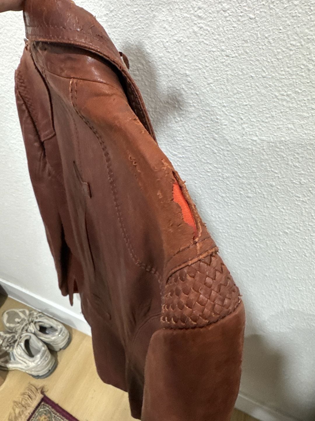 Wilsons House of Suede Vintage 70s Brown Leather Jacket Size 42 8