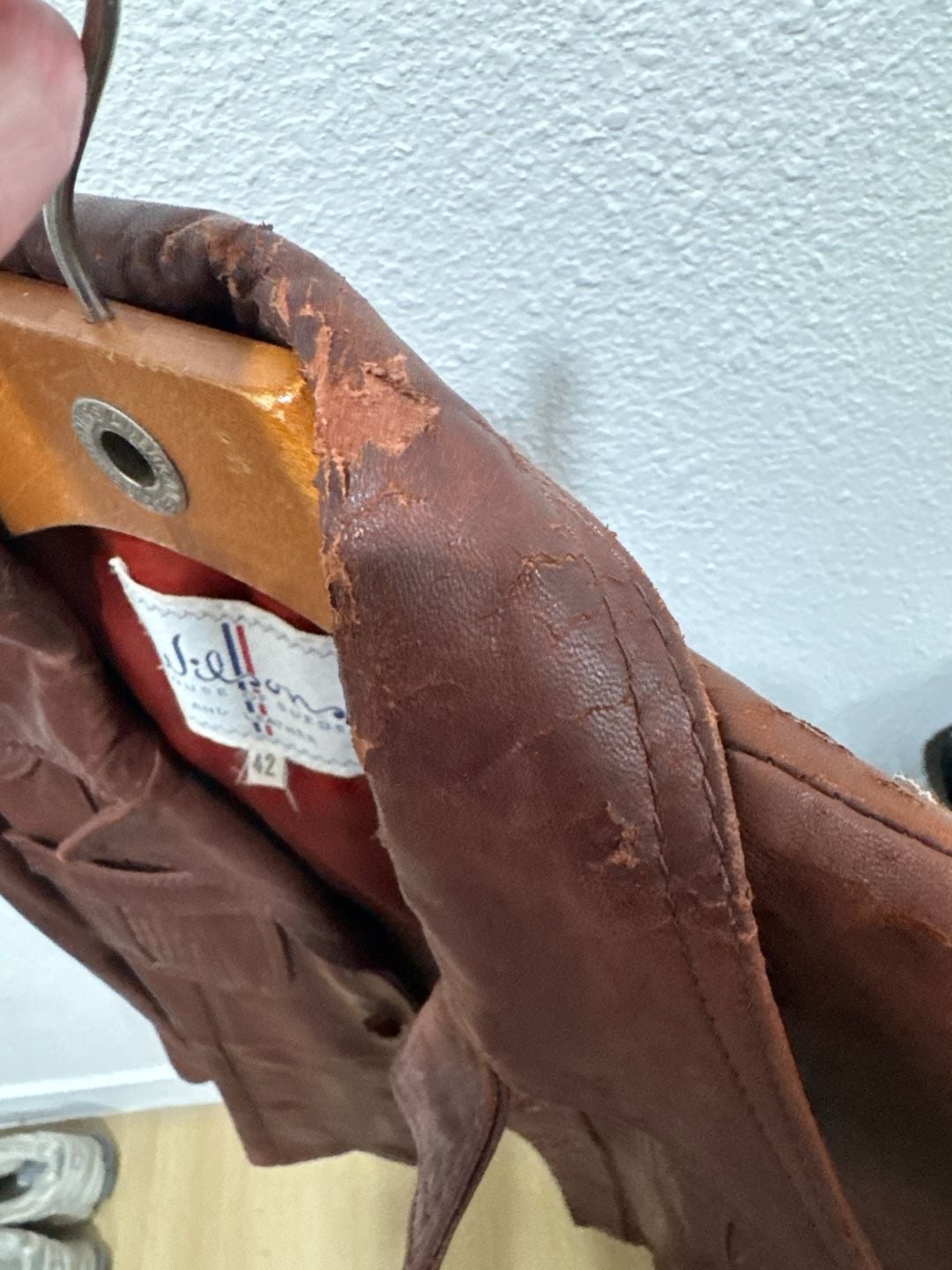 Wilsons House of Suede Vintage 70s Brown Leather Jacket Size 42 13