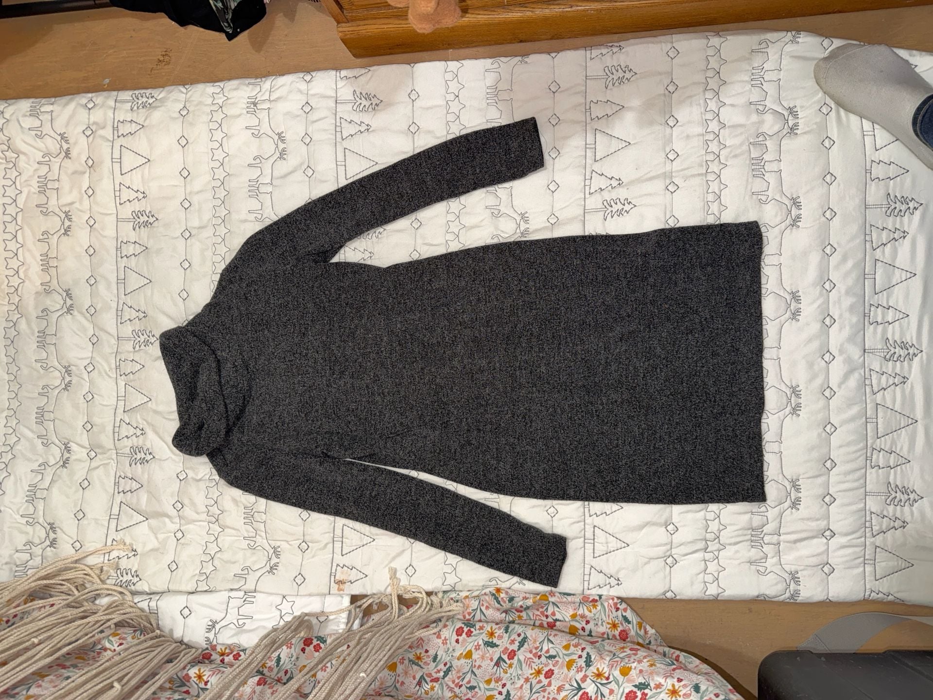 Banana Republic Petite XXS Charcoal Grey Cowl Neck Knit Sweater Dress 2