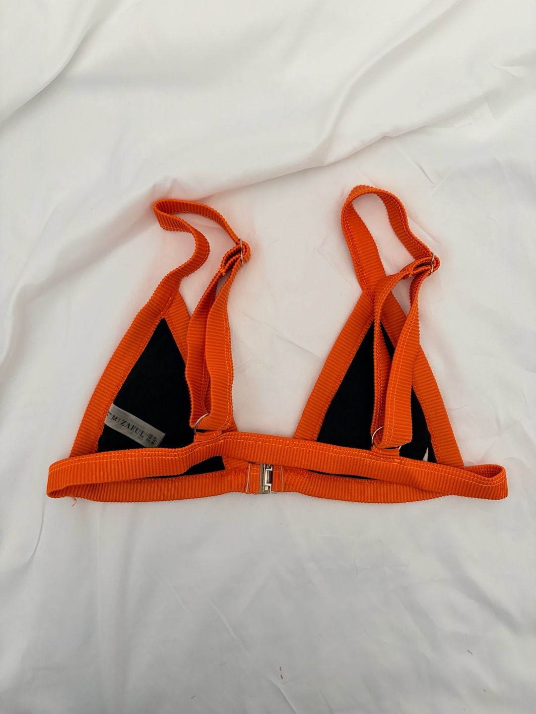 Zaful Ribbed Contrast Trim Triangle Bikini Set Size US 6 4