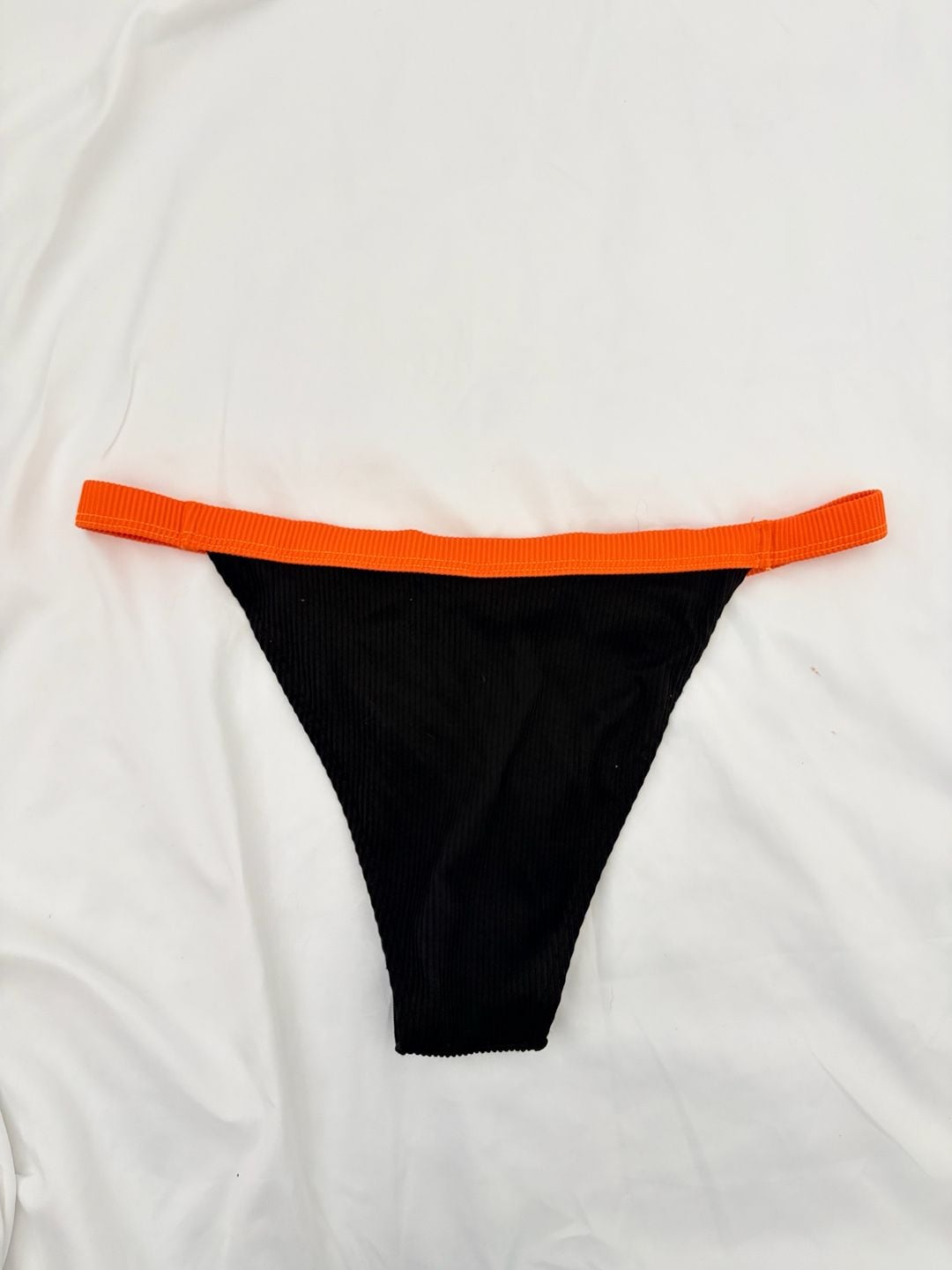 Zaful Ribbed Contrast Trim Triangle Bikini Set Size US 6 8